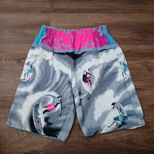 Vintage SPEED BOARD 90s Surfer Shorts Trunks Size Medium Made in USA Retro